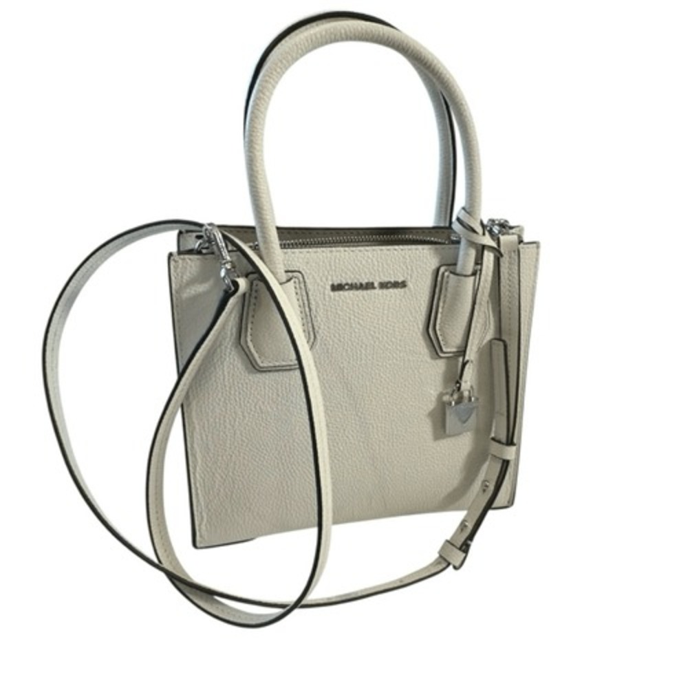 Michael‎ Kors Mercer Medium Pebbled Leather Crossbody Bag in Ivory